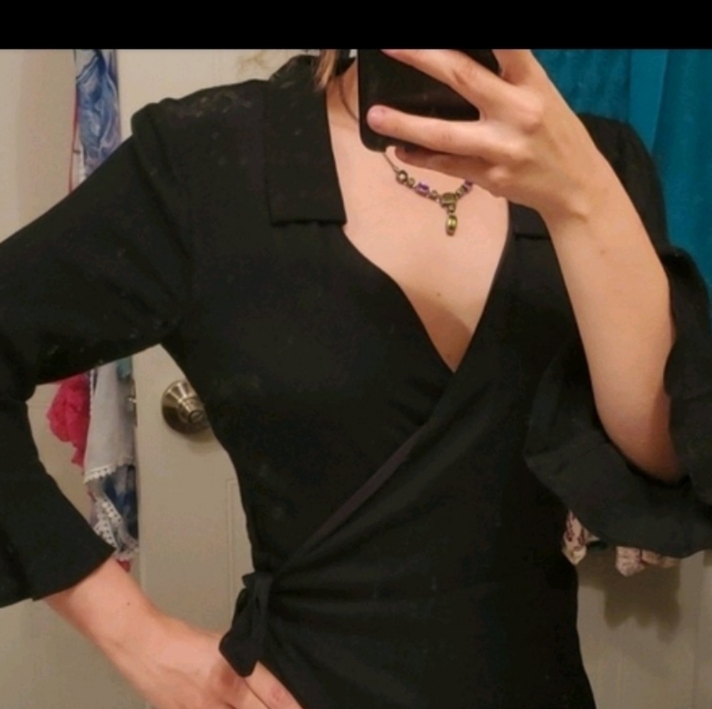 Black wrap around dress